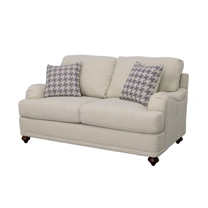 Glenn Upholstered English Arm Loveseat Light Grey and
