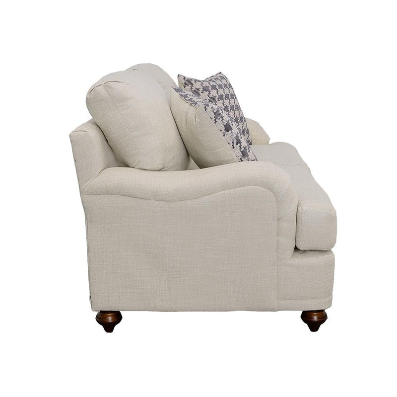 Glenn Upholstered English Arm Loveseat Light Grey and