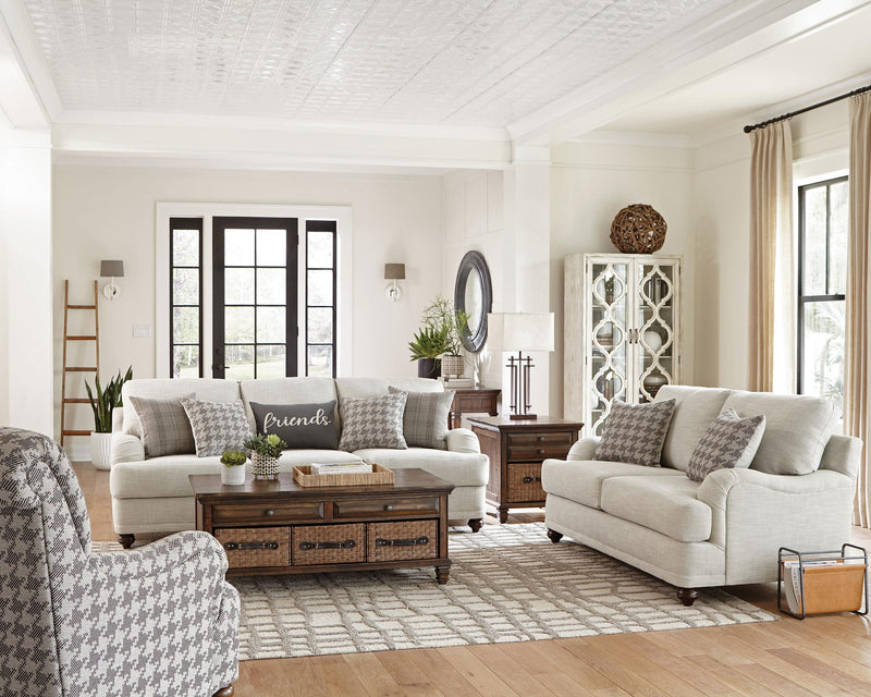 Glenn 2-piece Upholstered Sofa Set Light Grey and