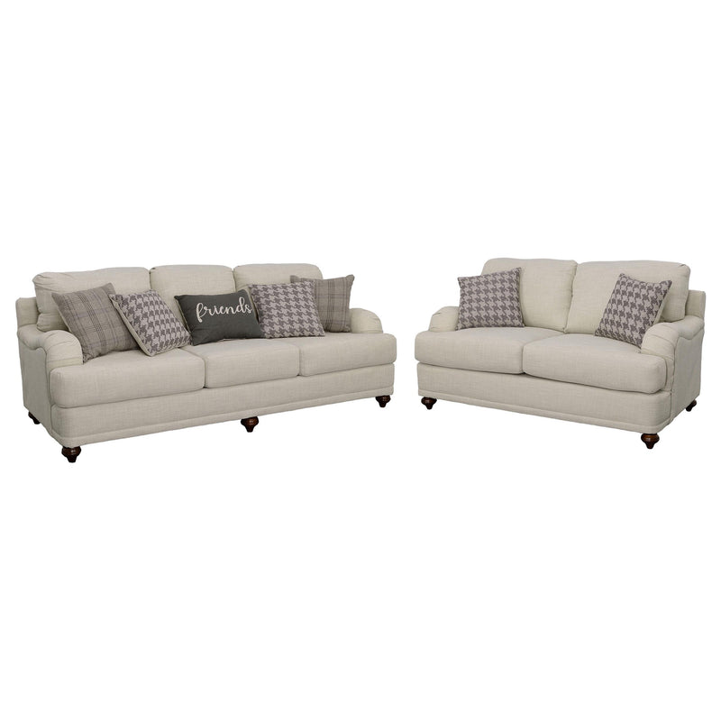 Glenn 2-piece Upholstered Sofa Set Light Grey and