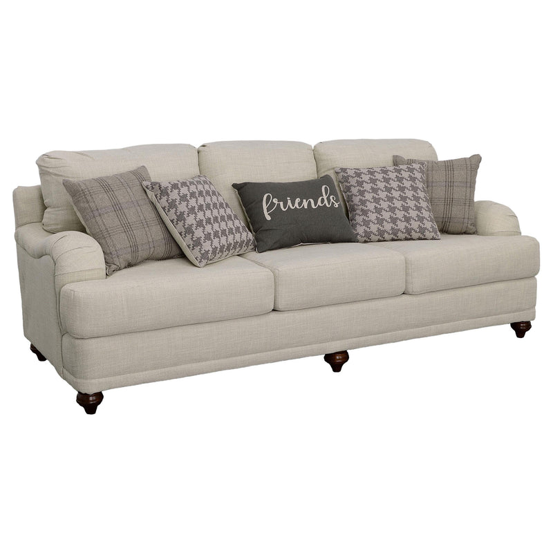 Glenn 2-piece Upholstered Sofa Set Light Grey and