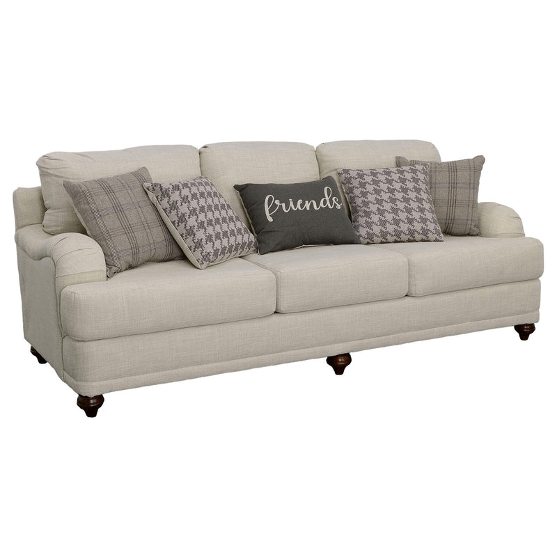 Glenn 3-piece Upholstered Sofa Set Light Grey and