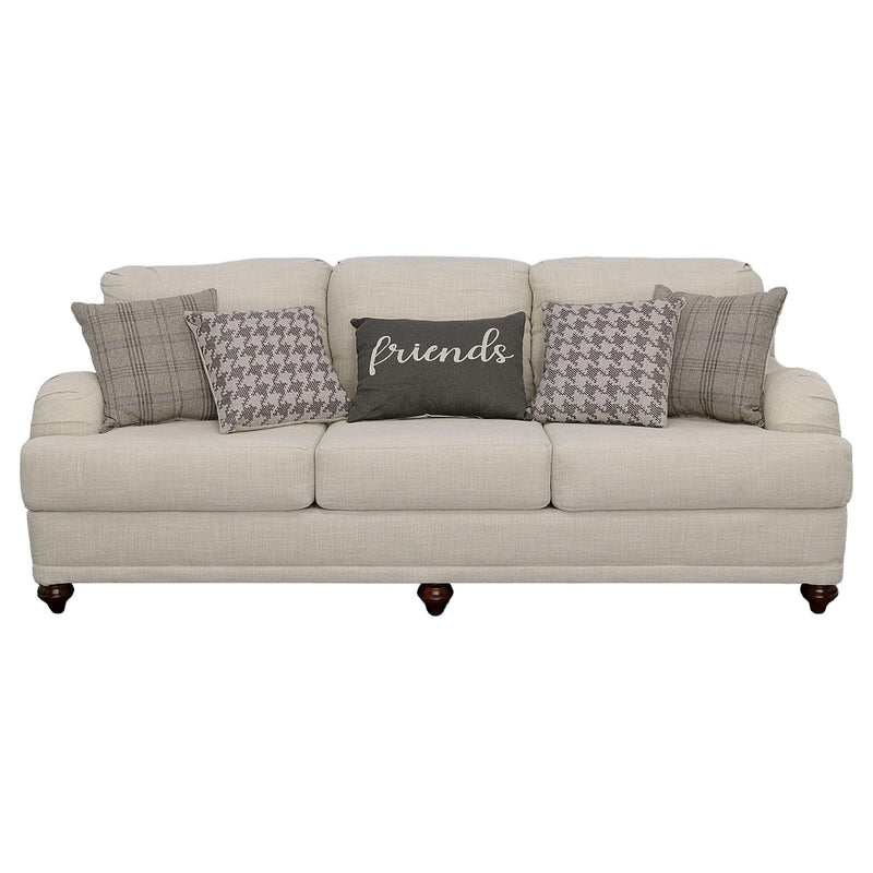Glenn 3-piece Upholstered Sofa Set Light Grey and