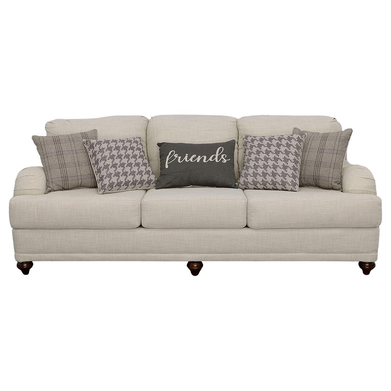 Glenn Upholstered English Arm Sofa Light Grey and