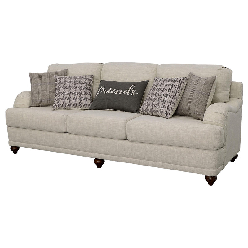 Glenn Upholstered English Arm Sofa Light Grey and