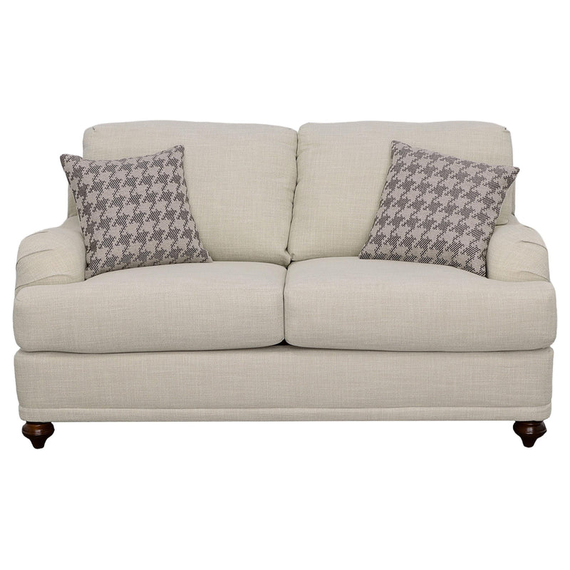Glenn Upholstered English Arm Loveseat Light Grey and
