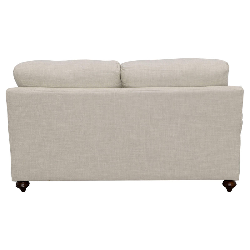 Glenn Upholstered English Arm Loveseat Light Grey and