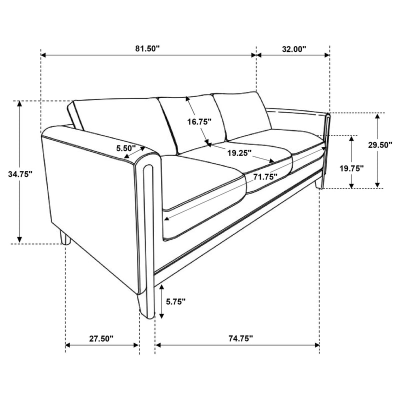 Islington Fabric Upholstered Panel Arm Sofa