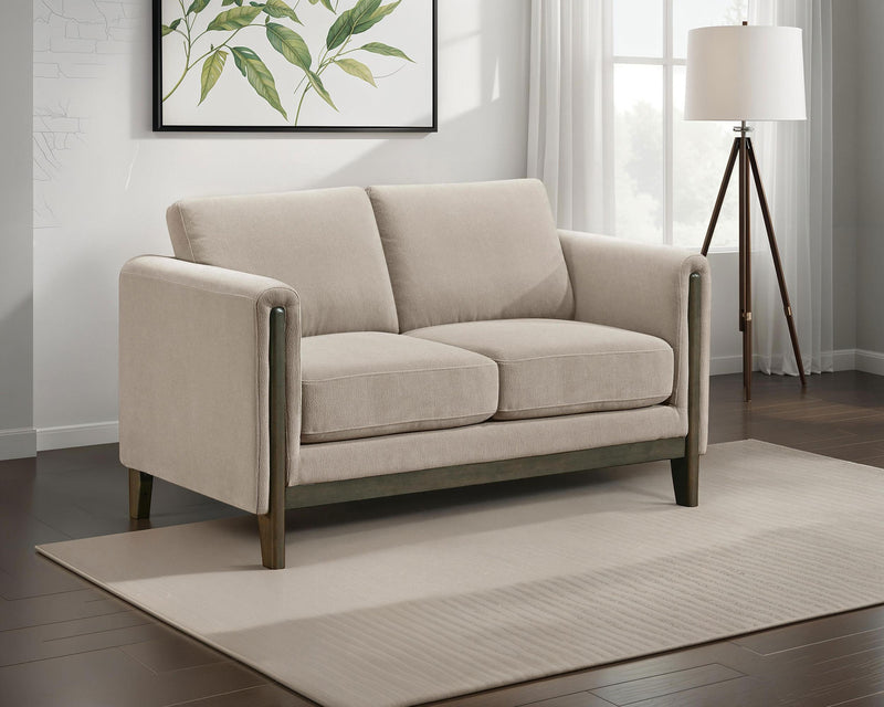 Islington Fabric Upholstered Panel Arm Loveseat