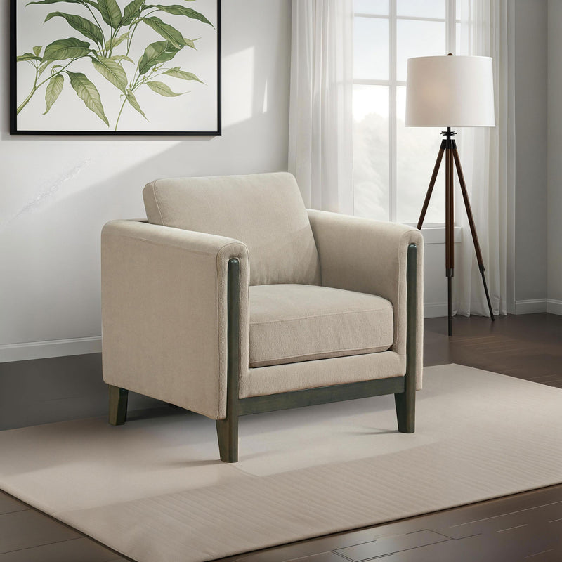 Islington Fabric Upholstered Panel Arm Accent Chair