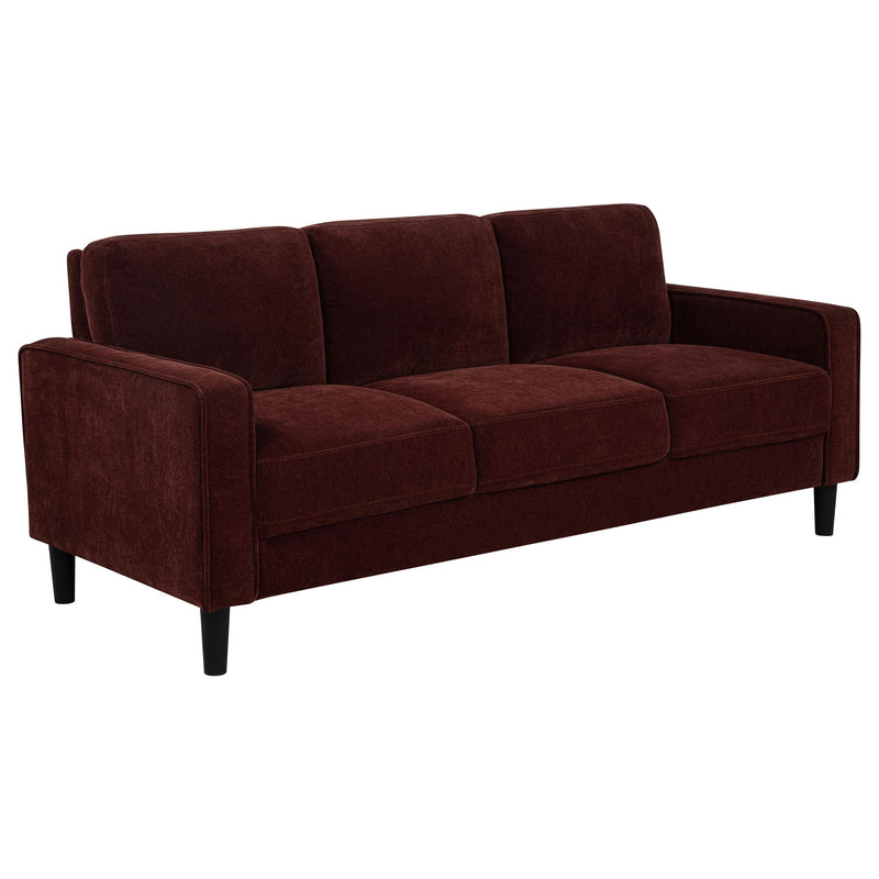 Ruth 77-inch Fabric Upholstered Track Arm Sofa Rust
