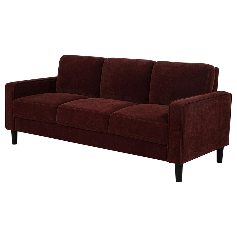 Ruth 77-inch Fabric Upholstered Track Arm Sofa Rust