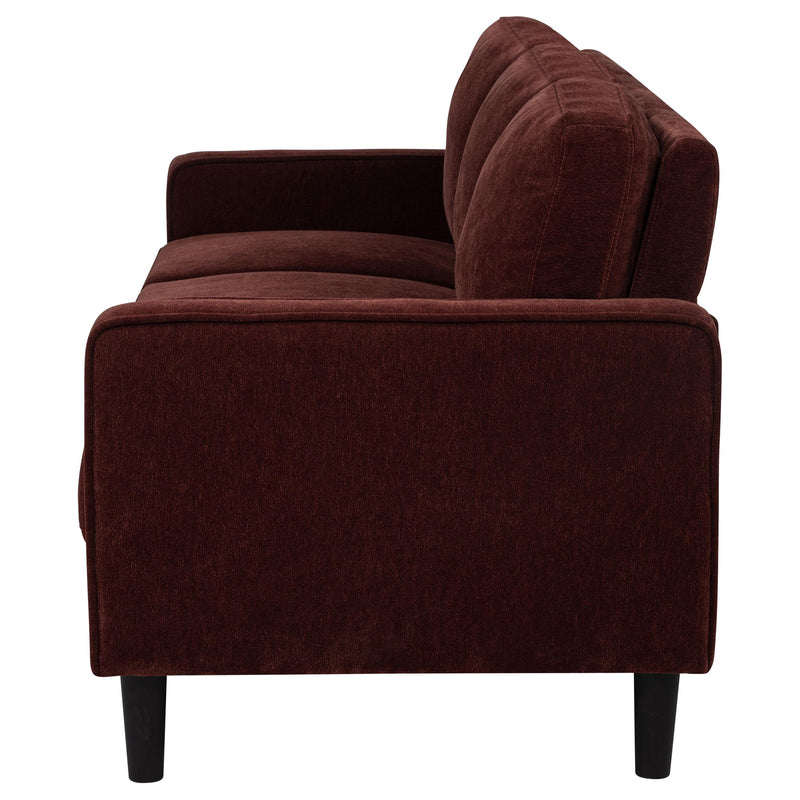 Ruth 77-inch Fabric Upholstered Track Arm Sofa Rust