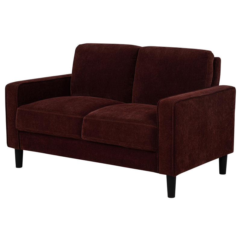 Ruth Fabric Upholstered Track Arm Loveseat Rust