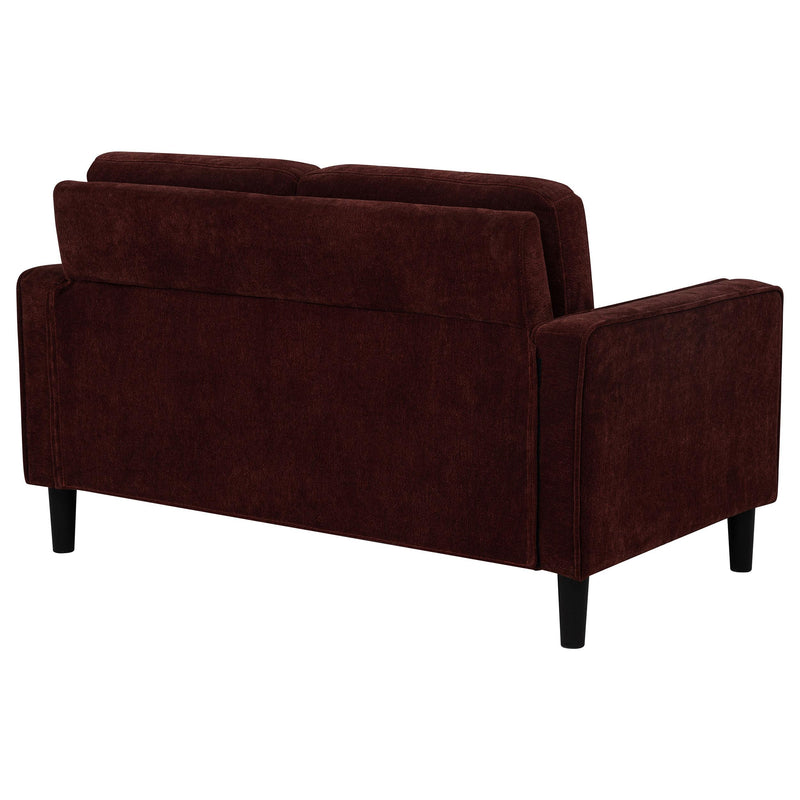 Ruth Fabric Upholstered Track Arm Loveseat Rust