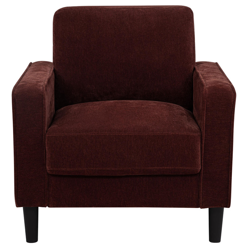 Ruth Fabric Upholstered Track Arm Accent Chair Rust