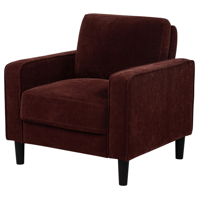 Ruth Fabric Upholstered Track Arm Accent Chair Rust