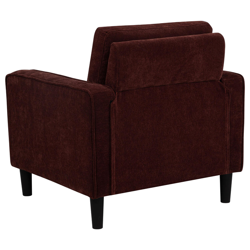 Ruth Fabric Upholstered Track Arm Accent Chair Rust