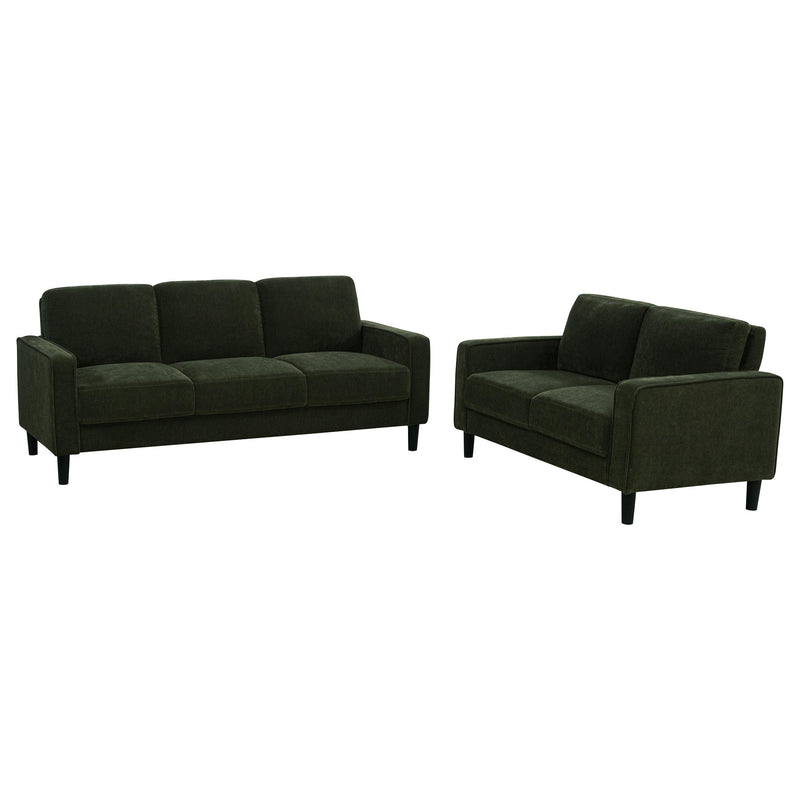 Ruth 2-piece Fabric Upholstered Track Arm Sofa Matcha