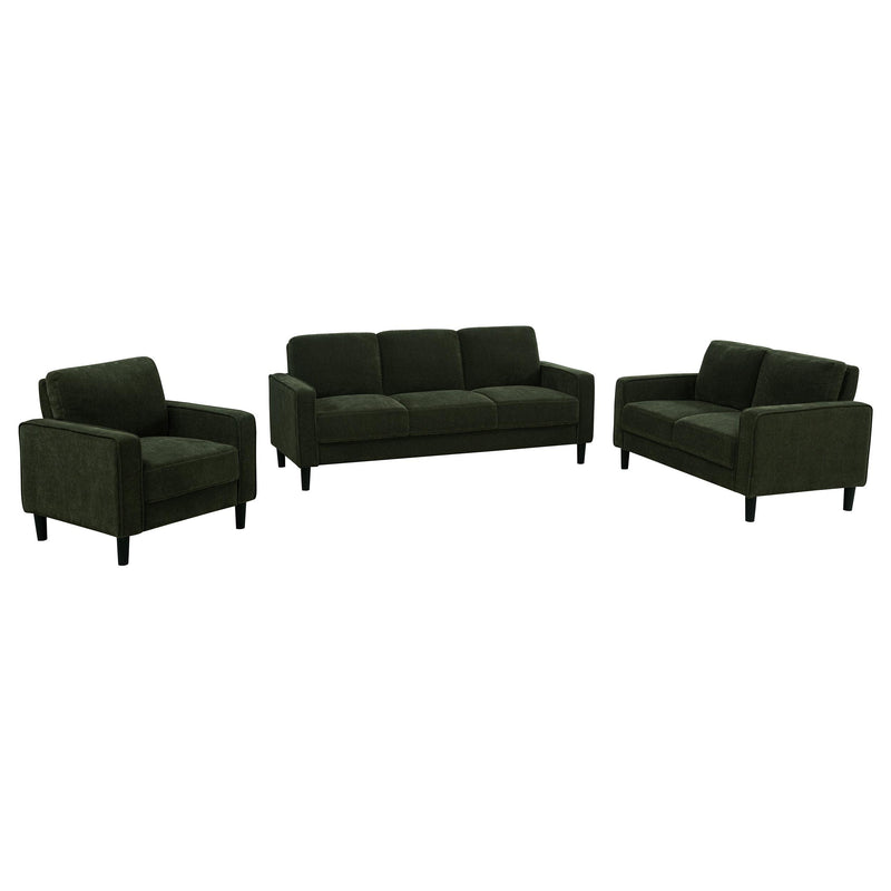 Ruth 3-piece Fabric Upholstered Track Arm Sofa Matcha