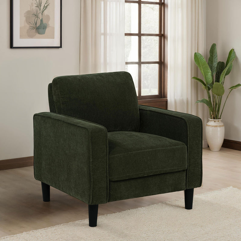 Ruth Fabric Upholstered Track Arm Accent Chair Matcha