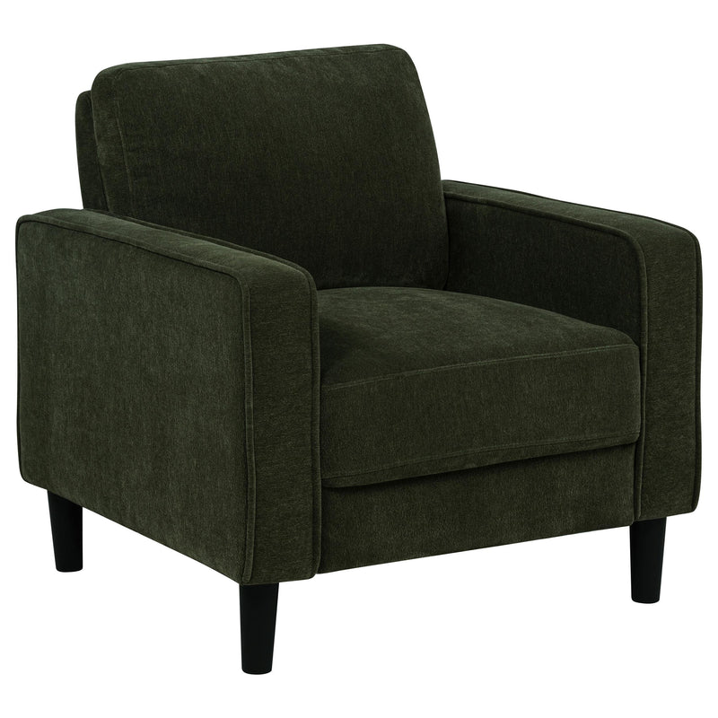 Ruth Fabric Upholstered Track Arm Accent Chair Matcha