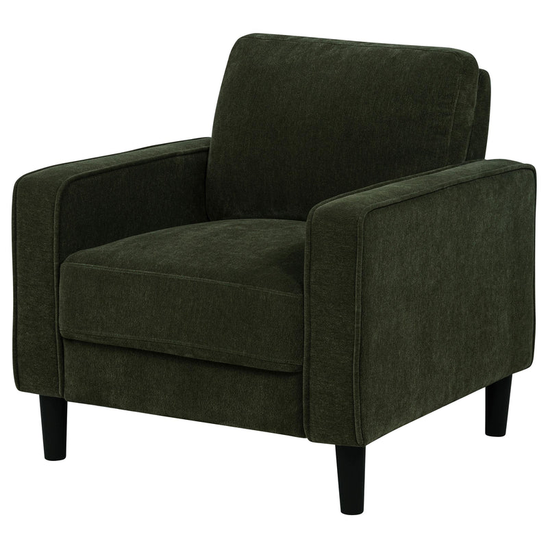 Ruth Fabric Upholstered Track Arm Accent Chair Matcha