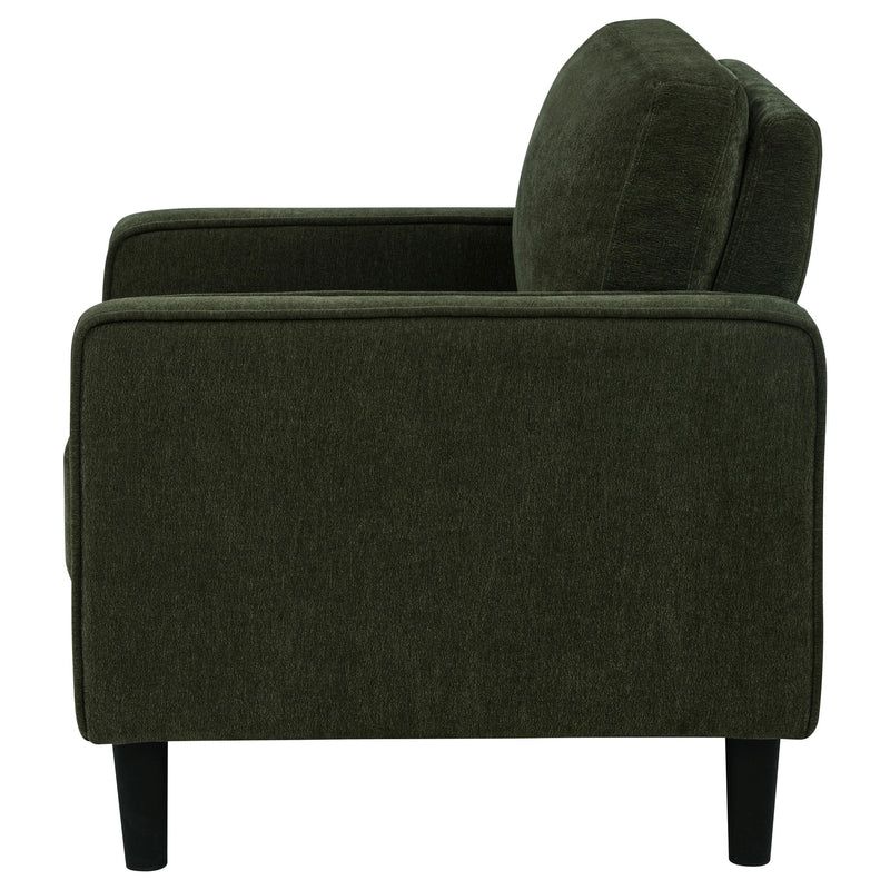 Ruth Fabric Upholstered Track Arm Accent Chair Matcha