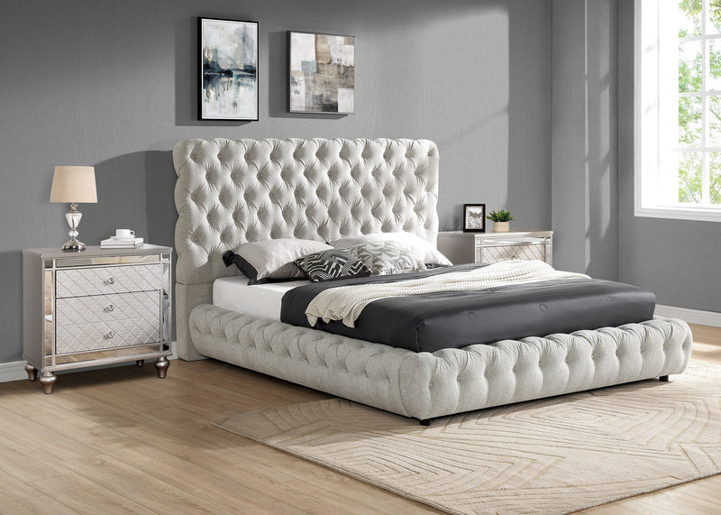 Crownmark Flory Bed - Dove Gray