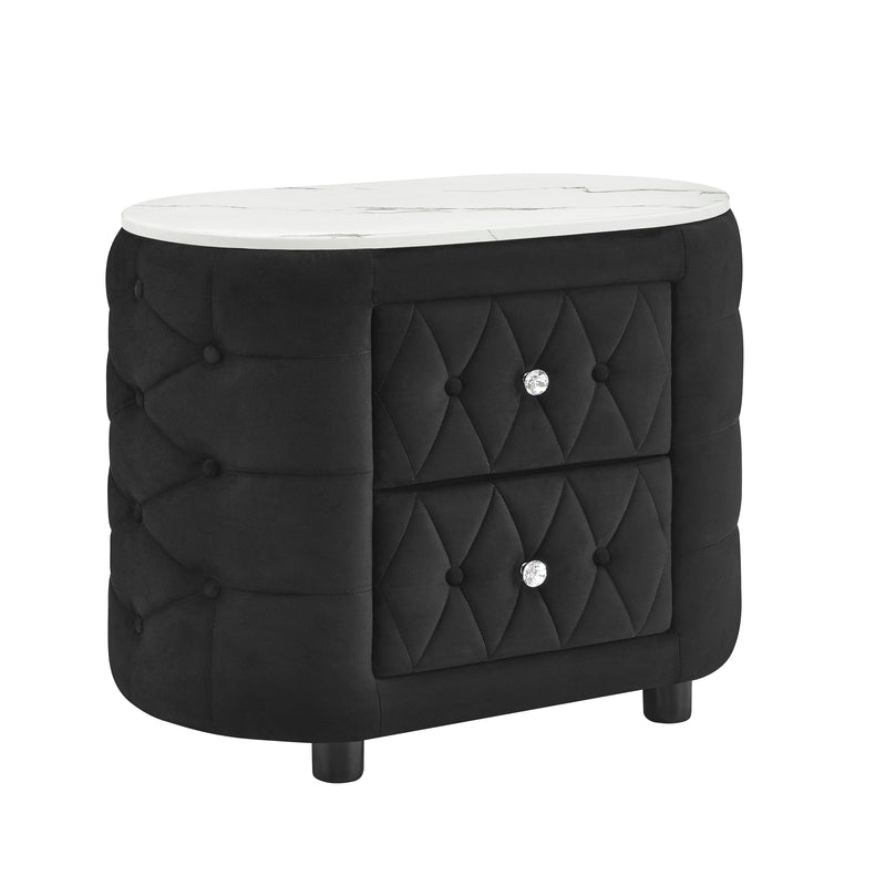 Crownmark Natalia Bed w/ Fireplace & Tv Lift - Black