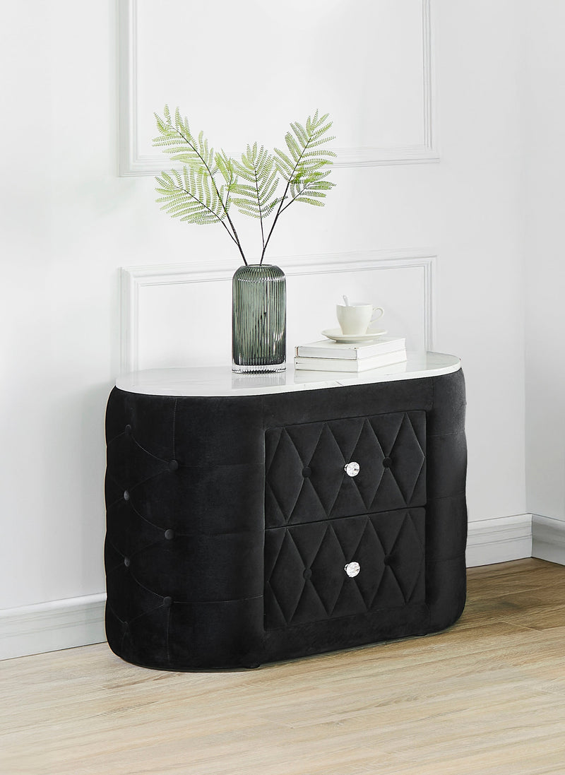 Crownmark Natalia Nightstand - Black