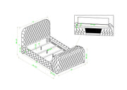 Crownmark Natalia Bed w/ Fireplace & Tv Lift - Black