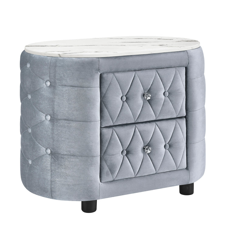 Natalia Bed w/ Fireplace & Tv Lift - Grey