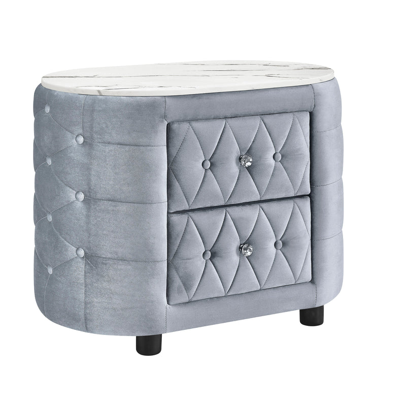 Crownmark Natalia Nightstand - Grey