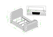 Crownmark Natalia Bed w/ Fireplace & Tv Lift - Grey