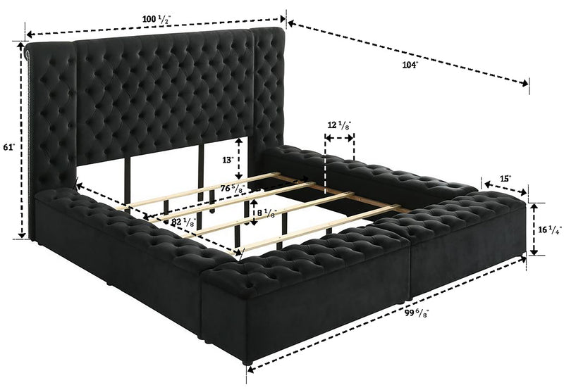 Crownmark Liliana Bed - Black