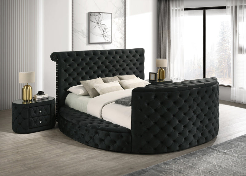 Crownmark Voltare Bed w/ Fireplace & Tv Lift - Black