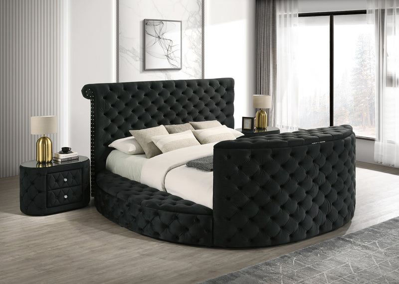Voltare Bed w/ Fireplace & Tv Lift - Black