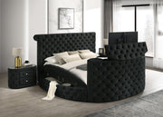 Crownmark Voltare Bed w/ Fireplace & Tv Lift - Black