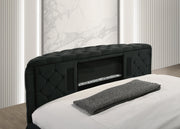 Crownmark Voltare Bed w/ Fireplace & Tv Lift - Black
