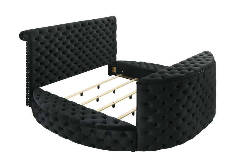 Voltare Bed w/ Fireplace & Tv Lift - Black