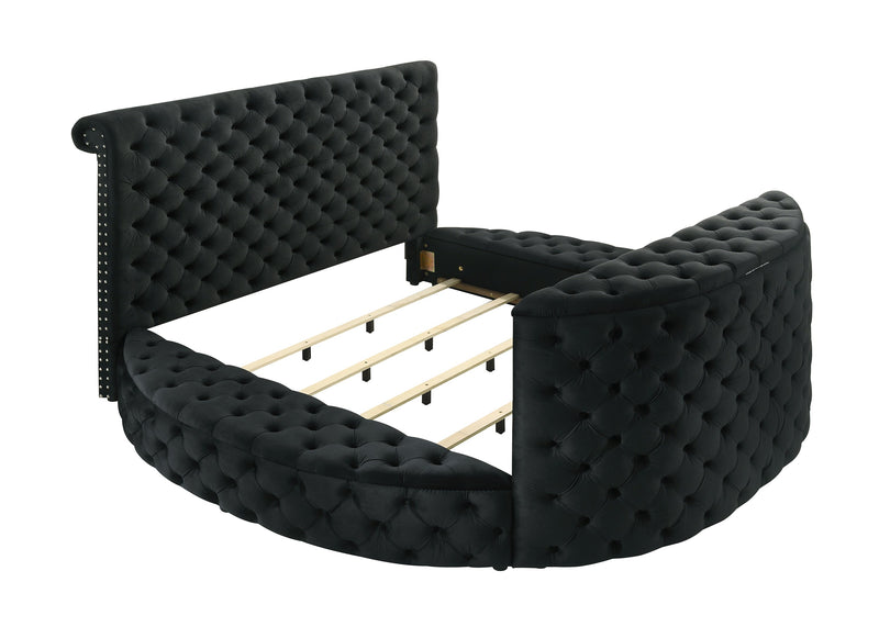 Crownmark Voltare Bed w/ Fireplace & Tv Lift - Black