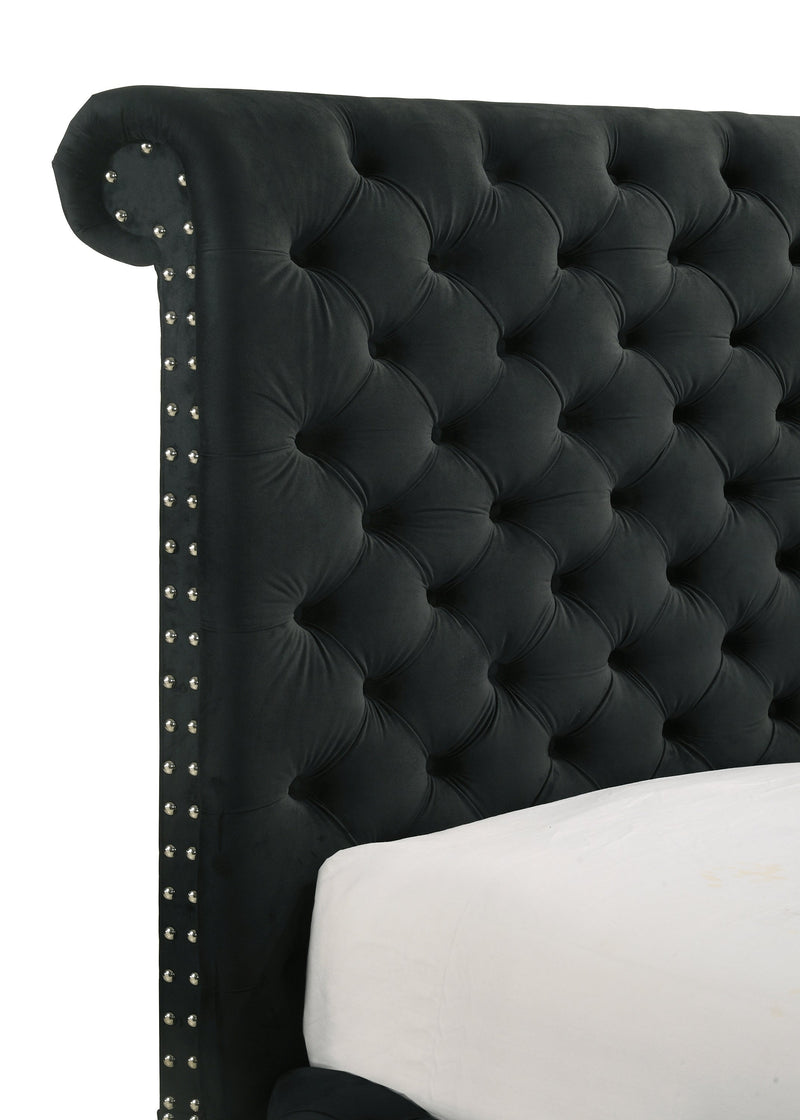 Crownmark Voltare Bed w/ Fireplace & Tv Lift - Black