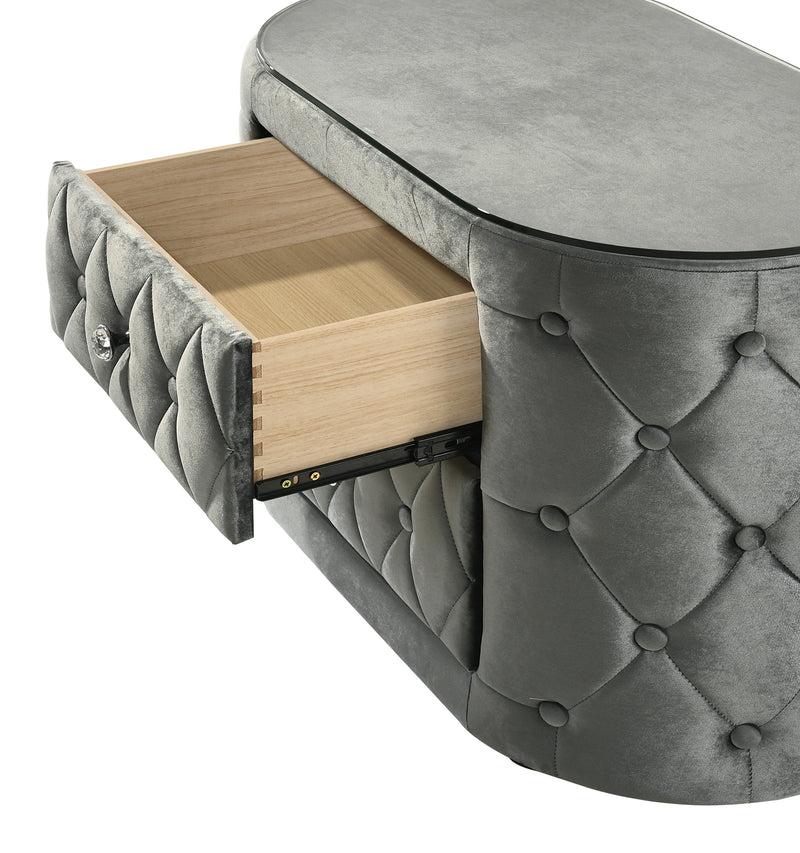 Crownmark Voltare Nightstand - Grey