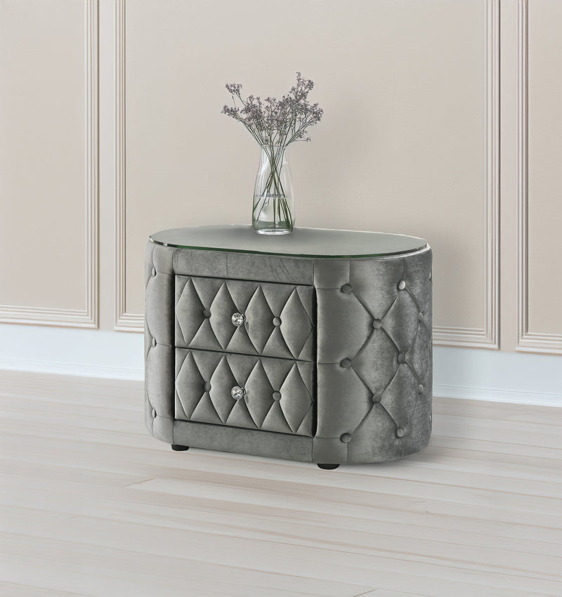 Crownmark Voltare Nightstand - Grey