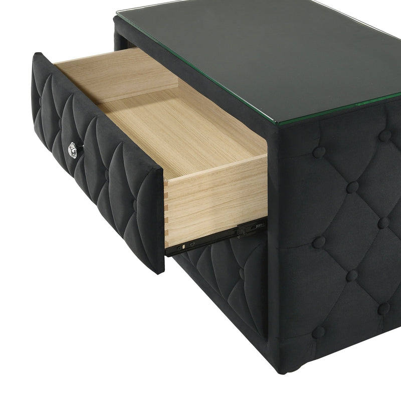 Crownmark Josephine Nightstand - Black