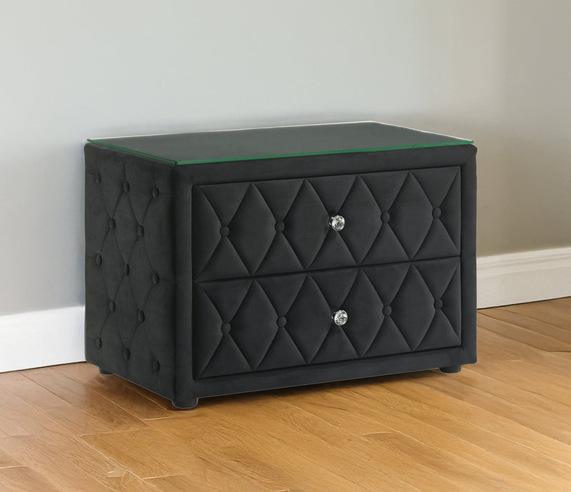 Crownmark Josephine Nightstand - Black