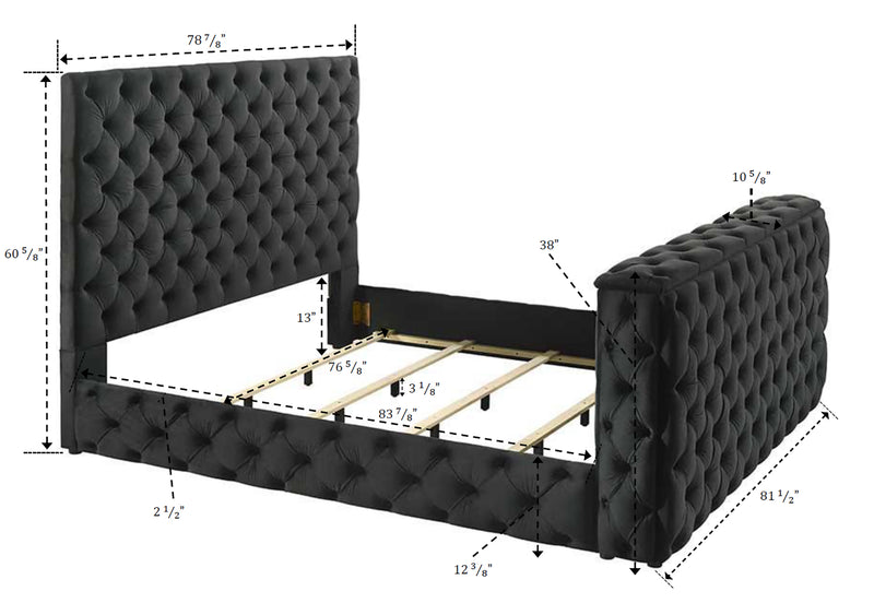 Josephine Bed w/ Tv Lift - Black
