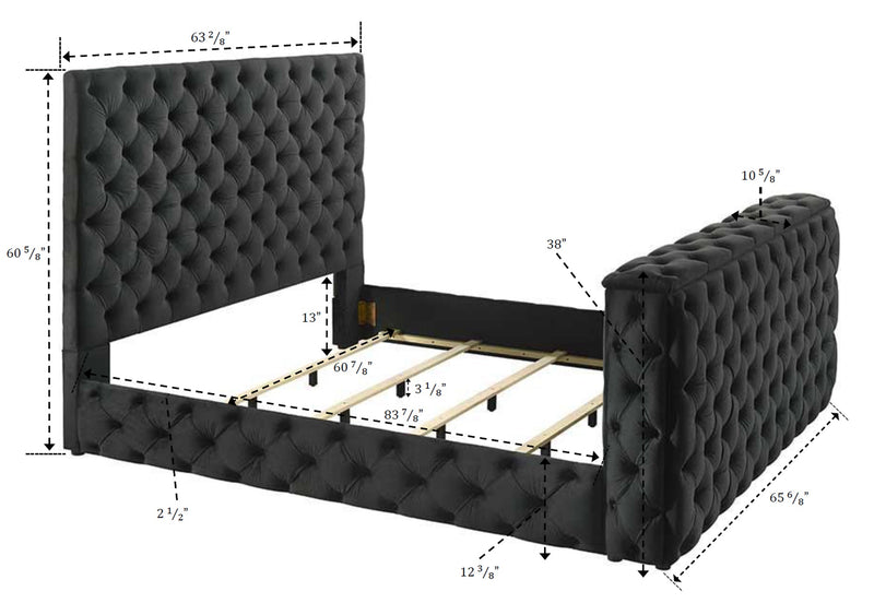 Crownmark Josephine Bed w/ Tv Lift - Black