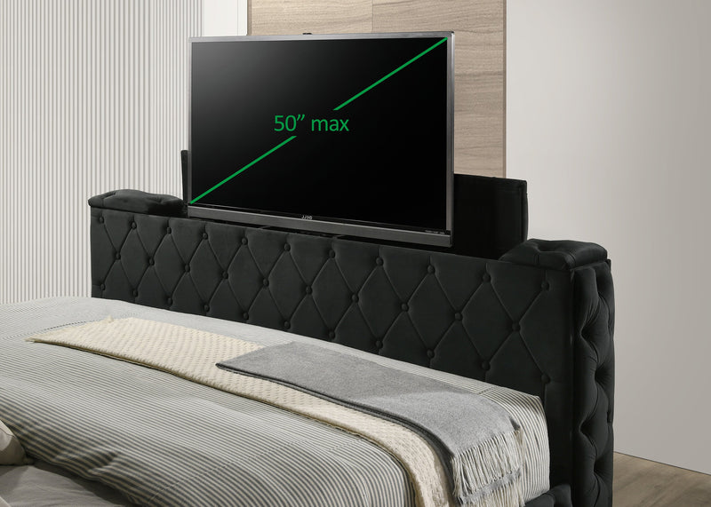 Crownmark Josephine Bed w/ Tv Lift - Black